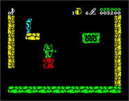 In game image of Conquestador on the Sinclair ZX Spectrum.