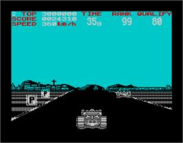 In game image of Continental Circus on the Sinclair ZX Spectrum.