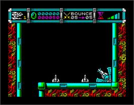 In game image of Cybernoid 2: The Revenge on the Sinclair ZX Spectrum.