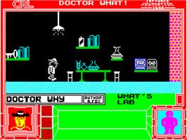 In game image of Doctor What! on the Sinclair ZX Spectrum.