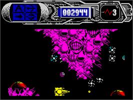In game image of Dominator on the Sinclair ZX Spectrum.