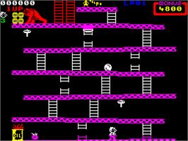 In game image of Donkey Kong on the Sinclair ZX Spectrum.