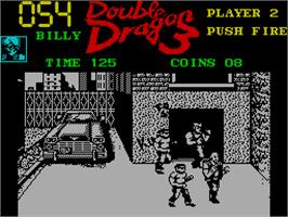 In game image of Double Dragon III: The Sacred Stones on the Sinclair ZX Spectrum.
