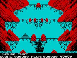In game image of Dragon's Lair II: Escape from Singe's Castle on the Sinclair ZX Spectrum.