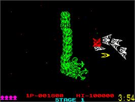 In game image of Dragon Breed on the Sinclair ZX Spectrum.