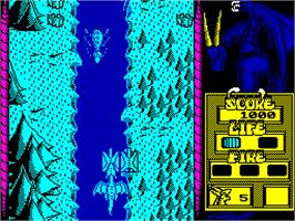 In game image of Dragon Spirit: The New Legend on the Sinclair ZX Spectrum.