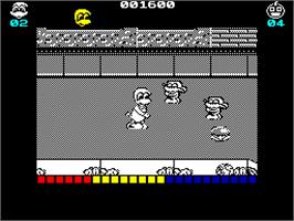 In game image of Dynamite Düx on the Sinclair ZX Spectrum.