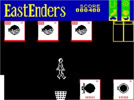 In game image of EastEnders on the Sinclair ZX Spectrum.