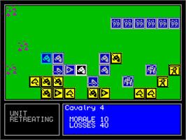 In game image of Encyclopedia of War: Ancient Battles on the Sinclair ZX Spectrum.