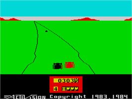 In game image of Enduro on the Sinclair ZX Spectrum.