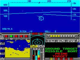 In game image of F-19 Stealth Fighter on the Sinclair ZX Spectrum.