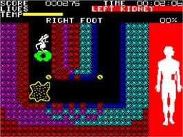 In game image of Fantastic Four on the Sinclair ZX Spectrum.