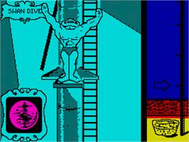 In game image of Fiendish Freddy's Big Top O' Fun on the Sinclair ZX Spectrum.