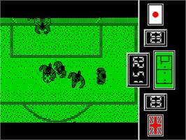 In game image of Fighting Soccer on the Sinclair ZX Spectrum.