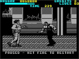 In game image of Final Fight on the Sinclair ZX Spectrum.