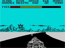 In game image of Fire and Forget on the Sinclair ZX Spectrum.