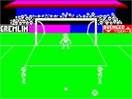 In game image of Footballer of the Year on the Sinclair ZX Spectrum.