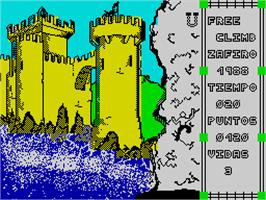 In game image of Free Climbing on the Sinclair ZX Spectrum.