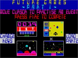 In game image of Future Games on the Sinclair ZX Spectrum.