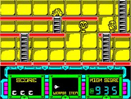 In game image of Future Knight on the Sinclair ZX Spectrum.