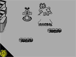 In game image of Garfield: Winter's Tail on the Sinclair ZX Spectrum.