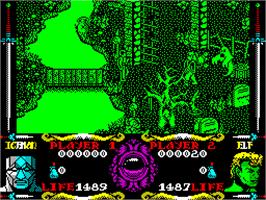 In game image of Gauntlet III: The Final Quest on the Sinclair ZX Spectrum.