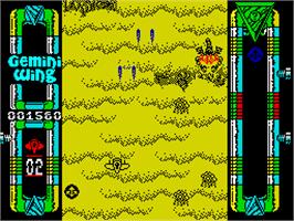 In game image of Gemini Wing on the Sinclair ZX Spectrum.
