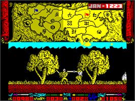 In game image of Genghis Khan on the Sinclair ZX Spectrum.