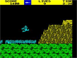 In game image of Ghosts 'N Goblins on the Sinclair ZX Spectrum.