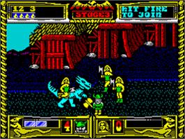 In game image of Golden Axe on the Sinclair ZX Spectrum.