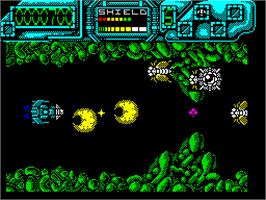 In game image of Gradius on the Sinclair ZX Spectrum.