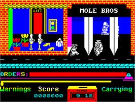 In game image of Grumpy Gumphrey Supersleuth on the Sinclair ZX Spectrum.