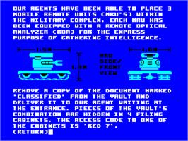 In game image of Hacker II: The Doomsday Papers on the Sinclair ZX Spectrum.