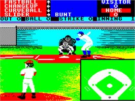 In game image of HardBall! on the Sinclair ZX Spectrum.
