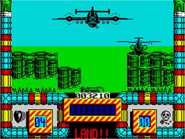 In game image of Hellfire Attack on the Sinclair ZX Spectrum.