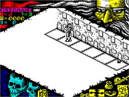 In game image of Hero Quest: Return of the Witch Lord on the Sinclair ZX Spectrum.