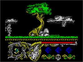 In game image of Hundra on the Sinclair ZX Spectrum.