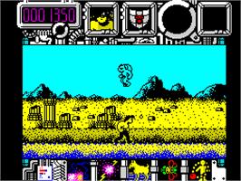 In game image of Hysteria on the Sinclair ZX Spectrum.