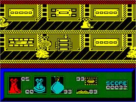 In game image of I-Alien on the Sinclair ZX Spectrum.