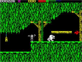 In game image of Impossamole on the Sinclair ZX Spectrum.