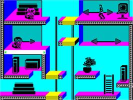 In game image of Impossible Mission II on the Sinclair ZX Spectrum.