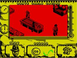 In game image of Indiana Jones and The Fate of Atlantis: The Action Game on the Sinclair ZX Spectrum.