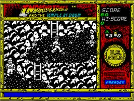 In game image of Indiana Jones and the Temple of Doom on the Sinclair ZX Spectrum.