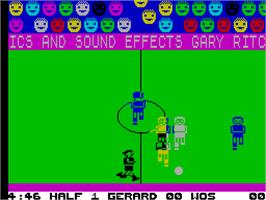In game image of Indoor Soccer on the Sinclair ZX Spectrum.