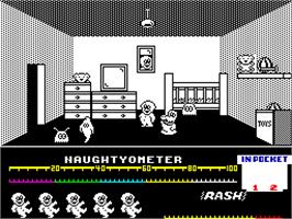 In game image of Jack the Nipper on the Sinclair ZX Spectrum.