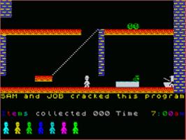 In game image of Jet Set Willy on the Sinclair ZX Spectrum.