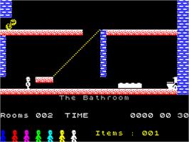 In game image of Jet Set Willy II: The Final Frontier on the Sinclair ZX Spectrum.