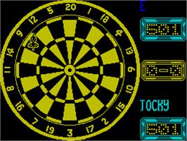 In game image of Jocky Wilson's Compendium of Darts on the Sinclair ZX Spectrum.