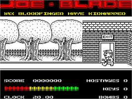 In game image of Joe Blade on the Sinclair ZX Spectrum.