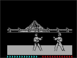 In game image of Karateka on the Sinclair ZX Spectrum.
